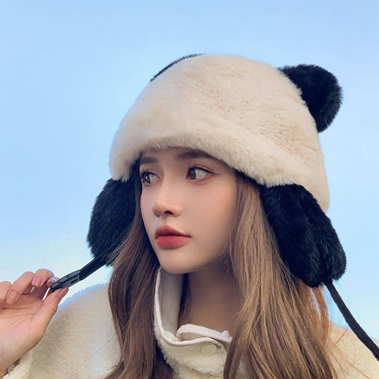 CA4LA リアルファー　ファー製動物頭部デザイン帽子　ロシアンハット CA4LA リアルファー ファー製動物頭部デザイン帽子 ロシアンハット