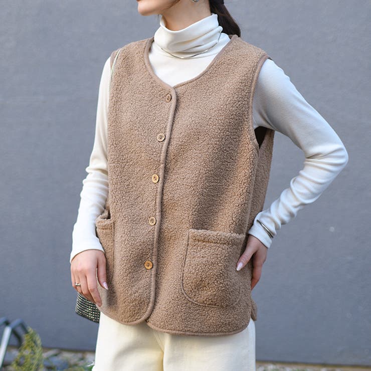 美品 RHC Wool Bor Vest ボアベスト RHC Ron Herman(アールエイチシー ロンハーマン) 24AW ウール