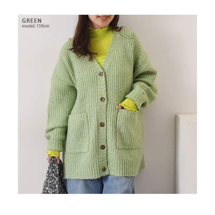 オルゲイユ ウールカーディガン Sサイズ ベージュ オーバーサイズルーズカーディガン