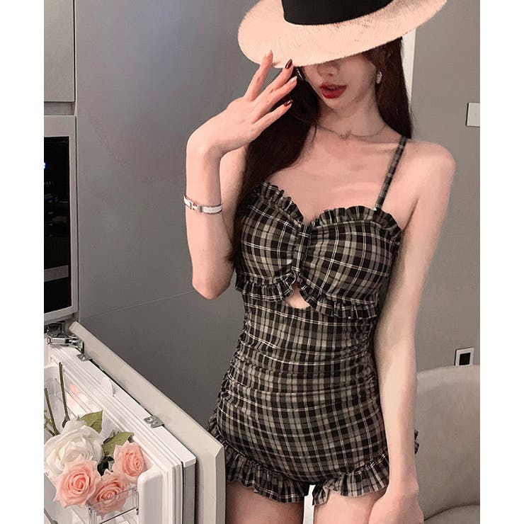 水着 チェック柄 フリル[品番：JOKW0013999]｜REAL STYLE