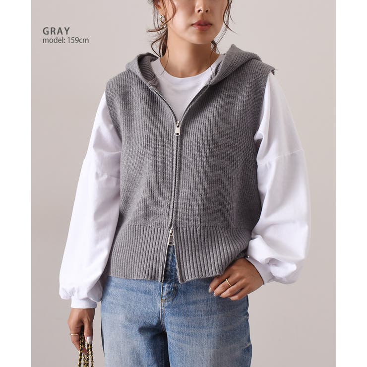 ニット ベスト レディース[品番：JOKW0014597]｜REAL STYLE