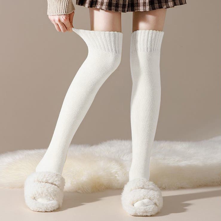 ニーハイソックス 厚手 黒[品番：JOKW0015170]｜REAL STYLE（リアル