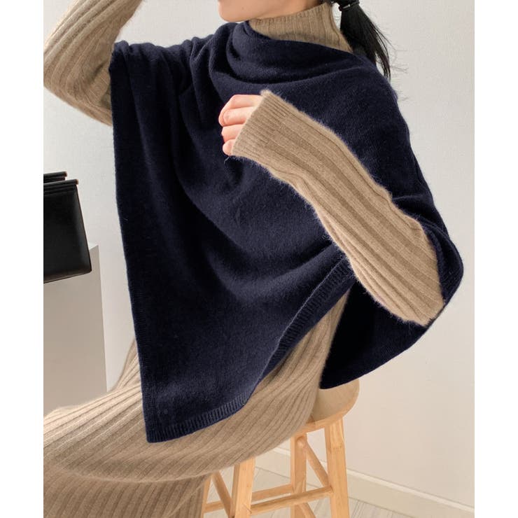 ポンチョ ニット ケープ[品番：JOKW0015176]｜REAL STYLE