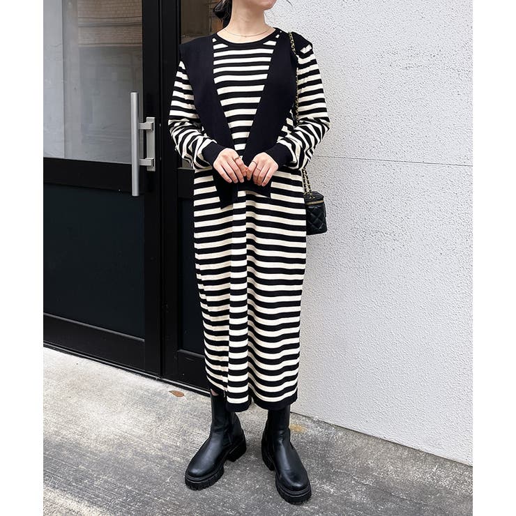 Burberry ストライプスウェットワンピース＆モンクレールレギンス ワンピース レディース 秋[品番：JOKW0016589]｜REAL STYLE