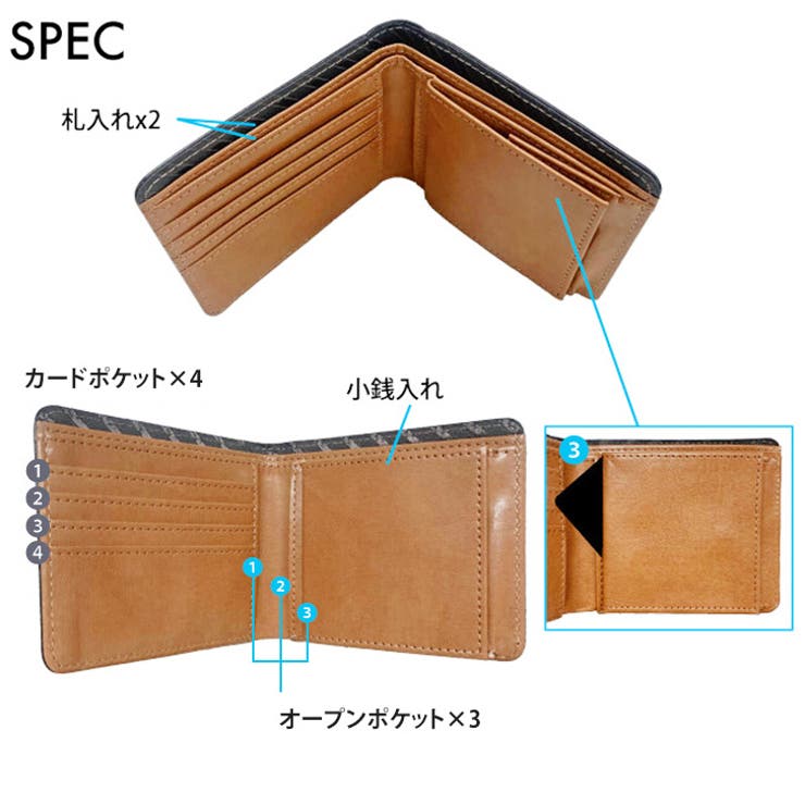 財布 メンズ 二つ折り[品番：JOKW0016635]｜REAL STYLE（リアル