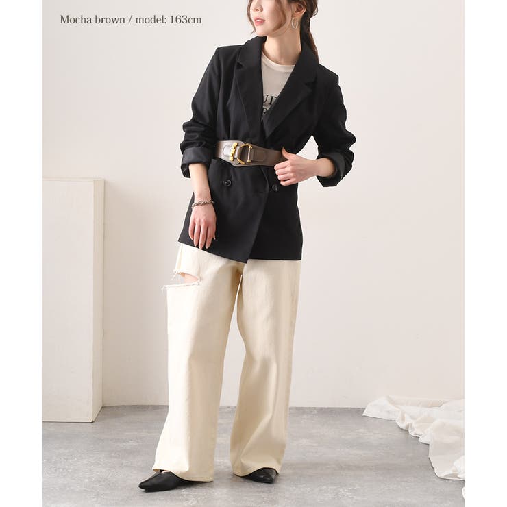 サッシュベルト 本革 黒[品番：JOKW0015233]｜REAL STYLE
