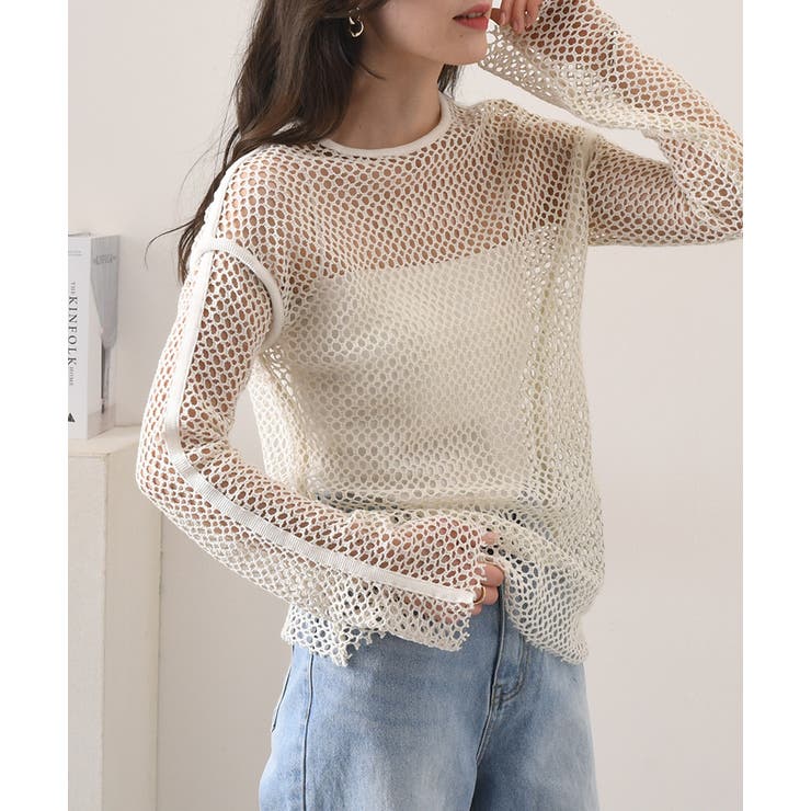 メッシュ トップス ニット[品番：JOKW0015375]｜REAL STYLE