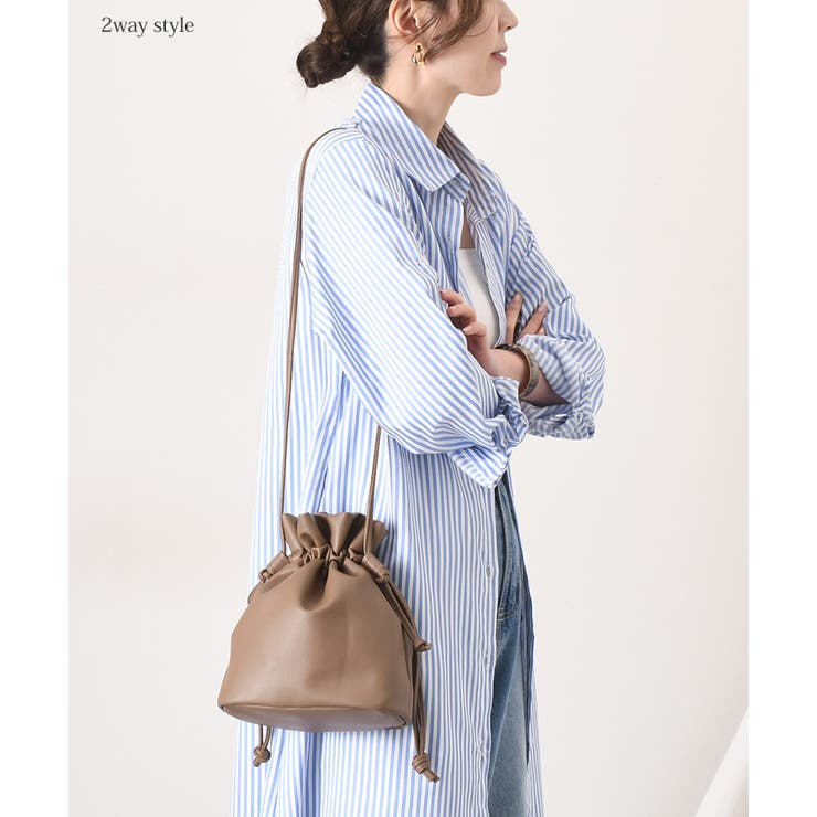 巾着バッグ ショルダー 2way[品番：JOKW0015446]｜REAL STYLE