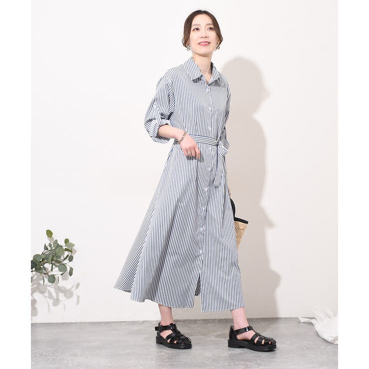シャツワンピース レディース 長袖[品番：JOKW0015441]｜REAL