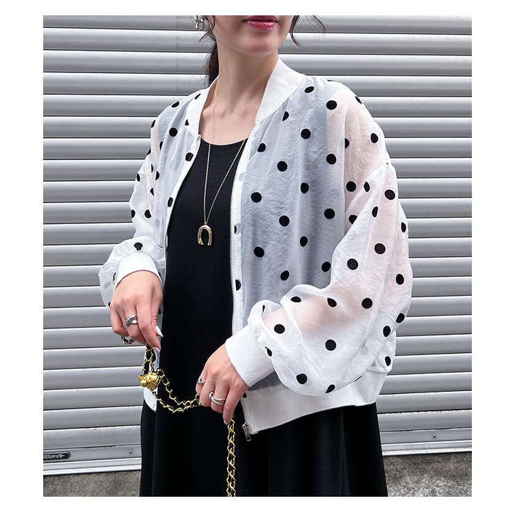 限定セールをすべて ブルゾン レディース STYLE ドット柄[品番：JOKW0015976]｜REAL ジャケット・アウター