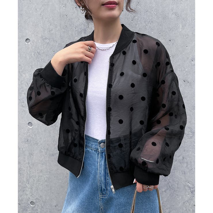 お歳暮 のし ブルゾン レディース ドット柄[品番：JOKW0015976]｜REAL STYLE ジャケット・アウター