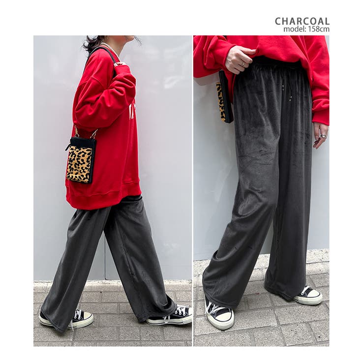 ワイドパンツ レディース ベロア[品番：JOKW0016257]｜REAL