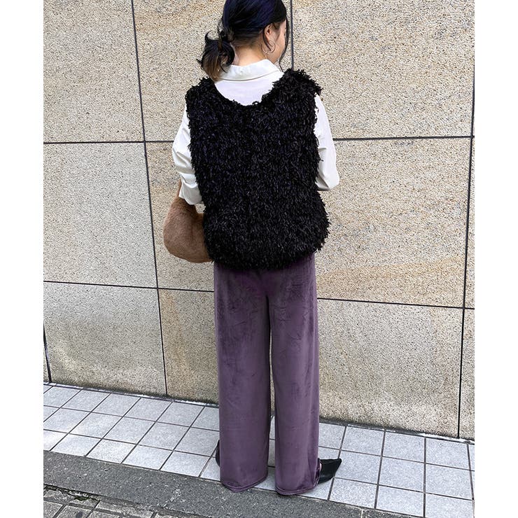 ワイドパンツ レディース ベロア[品番：JOKW0016257]｜REAL