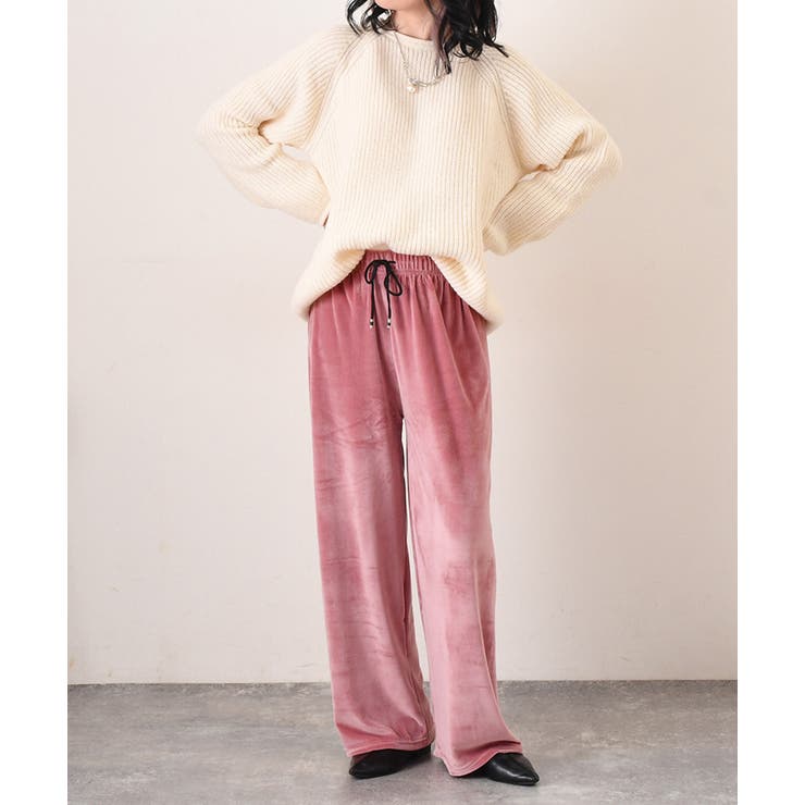 レビュー高評価のおせち贈り物 ワイドパンツ ベロア[品番：JOKW0016257]｜REAL レディース パンツ