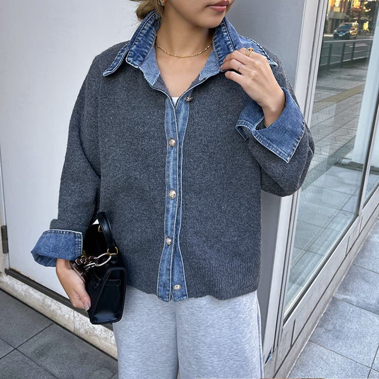 ニットカーディガン デニム 切替 | REAL STYLE | 詳細画像14 