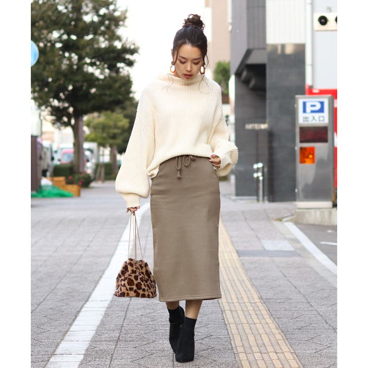 ミモレ丈裏起毛タイトスカート 冬 レディース | REAL STYLE | 詳細画像11 