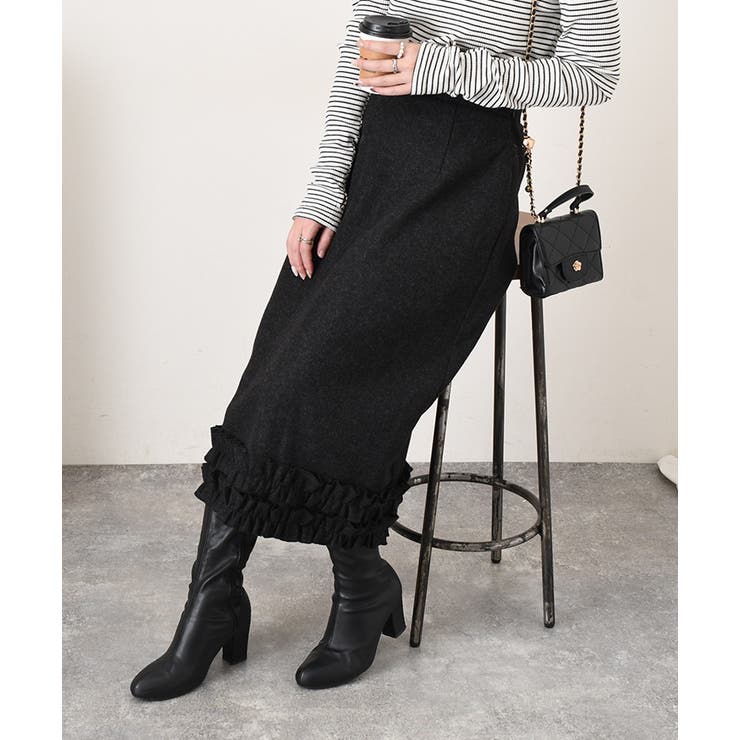 スカート ウールライク 裾フリル | REAL STYLE | 詳細画像14 