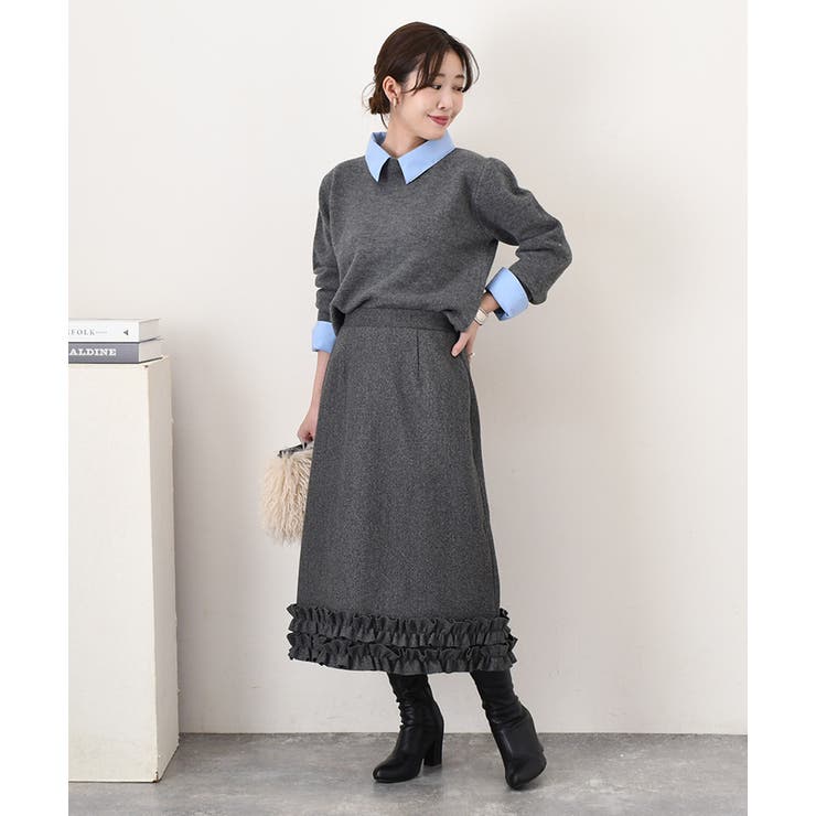 スカート ウールライク 裾フリル | REAL STYLE | 詳細画像5 