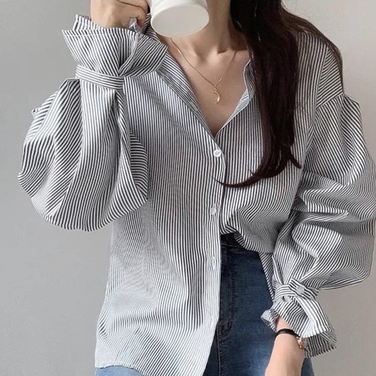 ストライプシャツ レディース 長袖[品番：JOKW0016990]｜REAL