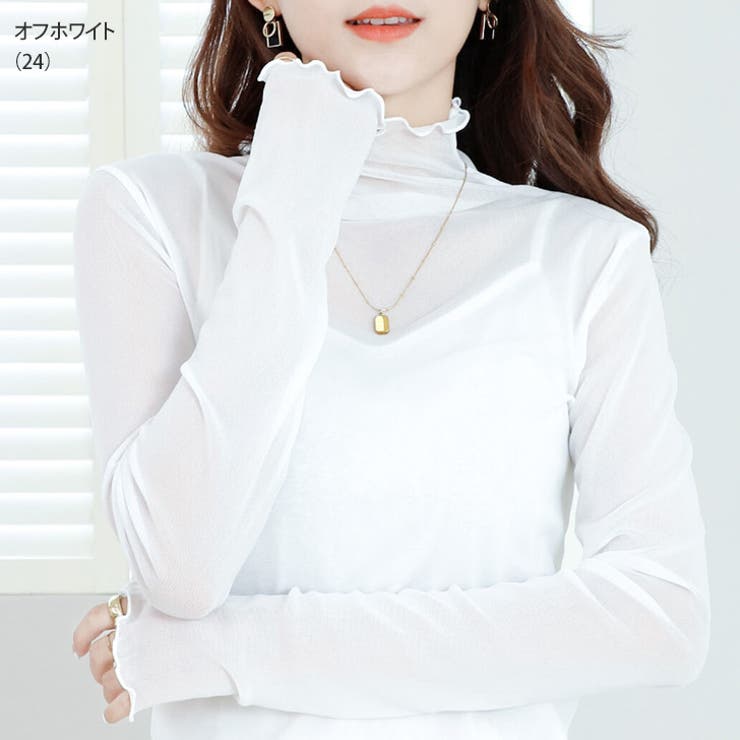 シアー トップス ハイネック[品番：JOKW0012039]｜REAL STYLE