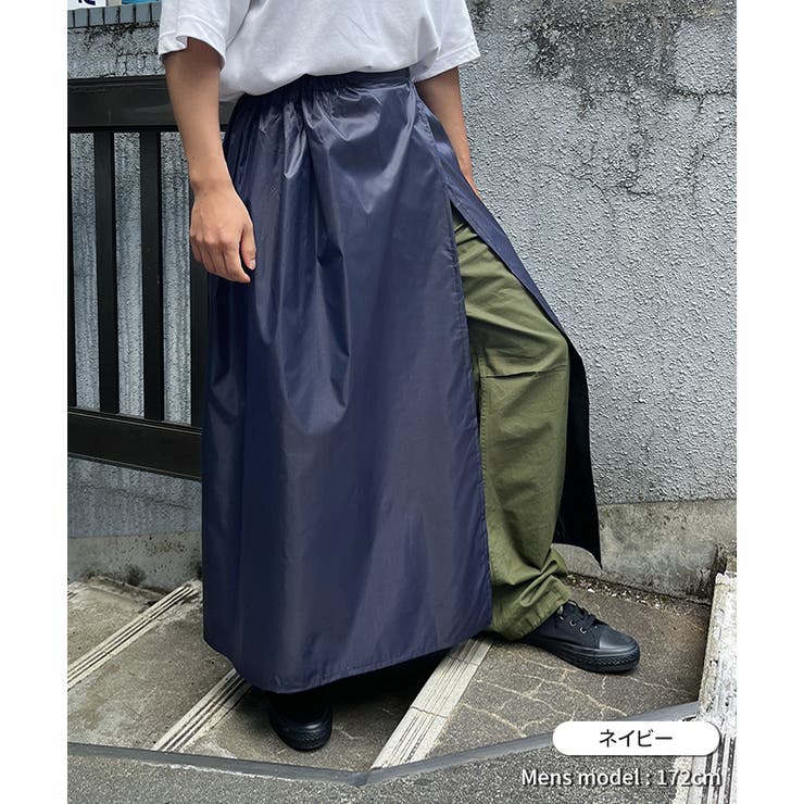 【リップル洋品店】巻きスカート（ブルー） ラップスカート 巻きスカート 防水[品番：JOKW0017365]｜REAL
