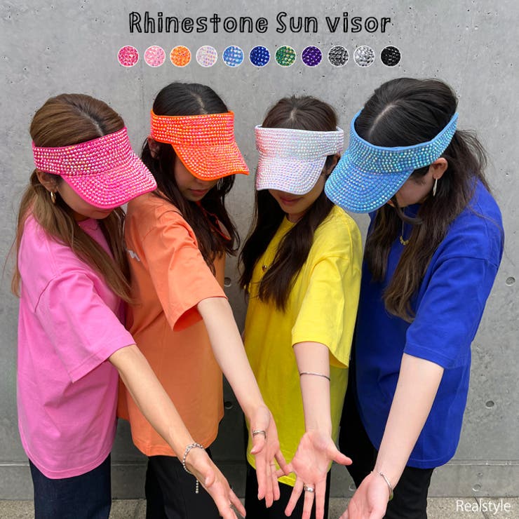 サンバイザー レディース ラインストーン | REAL STYLE | 詳細画像1 