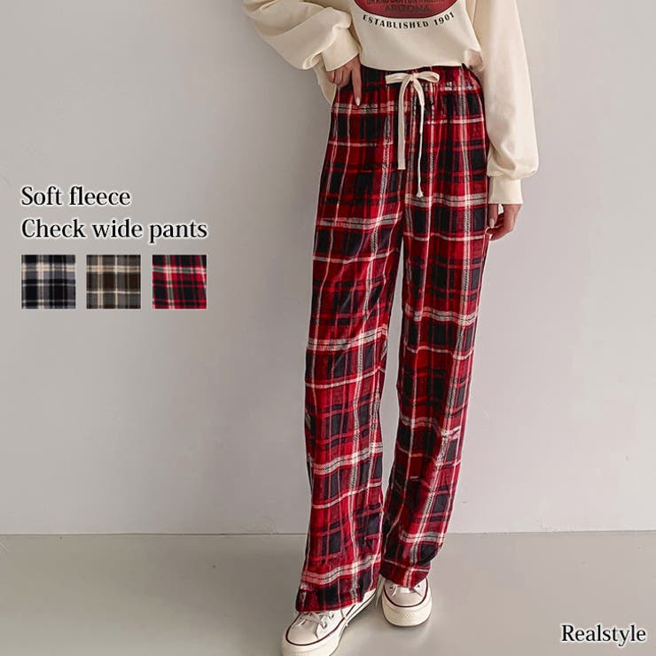 ワイドパンツ レディース フリース | REAL STYLE | 詳細画像1 