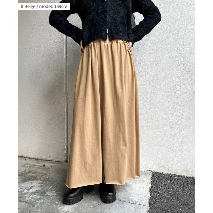 【未使用級】マディソンブルー フレアスカート ベージュ ロング M マキシ丈 カラーマキシ丈フレアロングスカート レディース ボトムス[品番