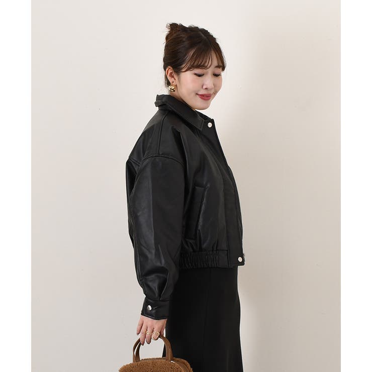 フェイクレザージャケット レディース ブルゾン | REAL STYLE | 詳細画像6 