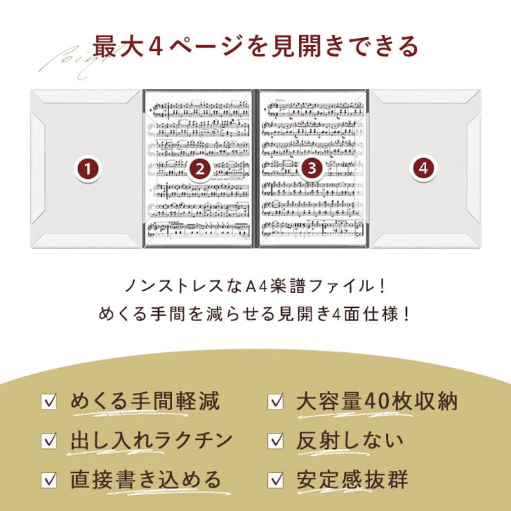 楽譜ファイル 譜面ファイル 楽譜入れ | REAL STYLE | 詳細画像5 