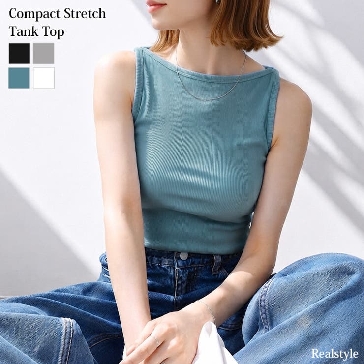 タンクトップ レディース ボートネック | REAL STYLE | 詳細画像1 