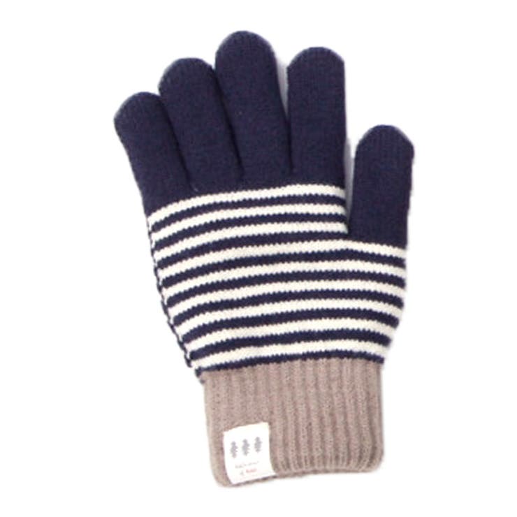 ボーダー柄ネイビー | 手袋 レディース 防寒 | REAL STYLE