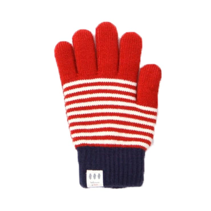 ボーダー柄レッド | 手袋 レディース 防寒 | REAL STYLE