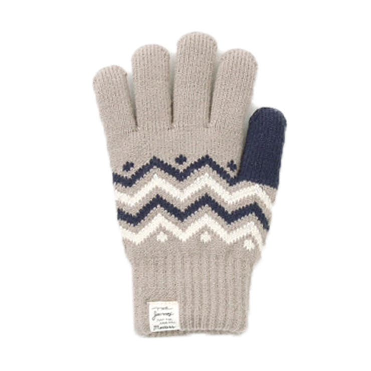 じぐざく柄ベージュ | 手袋 レディース 防寒 | REAL STYLE