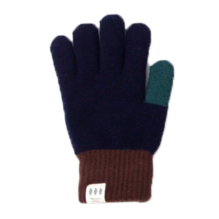 無地配色ネイビー | 手袋 レディース 防寒 | REAL STYLE