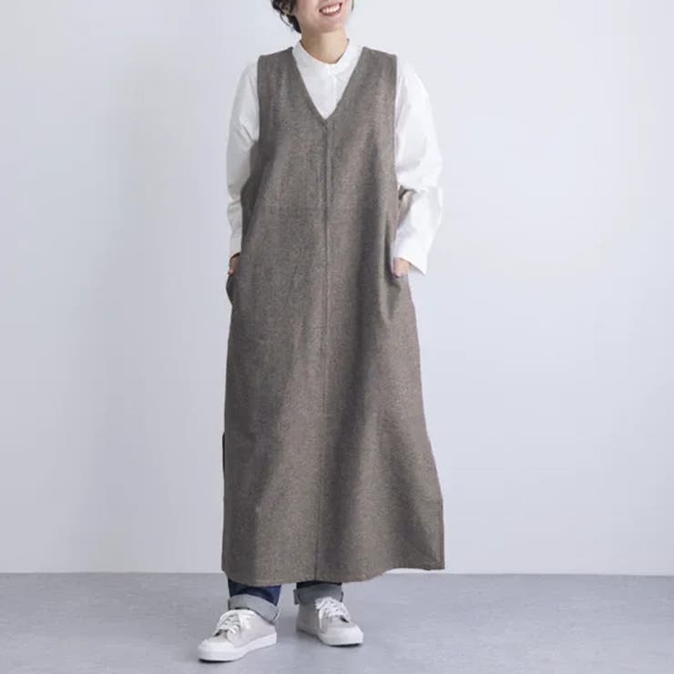 ブラウン(40) | ワンピースエプロン PAGE ONE | REAL STYLE