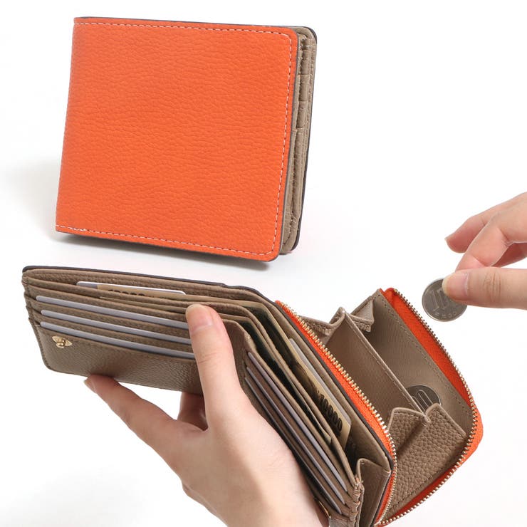 ソープラ】二つ折り財布 レザー ウォレット 本革（財布