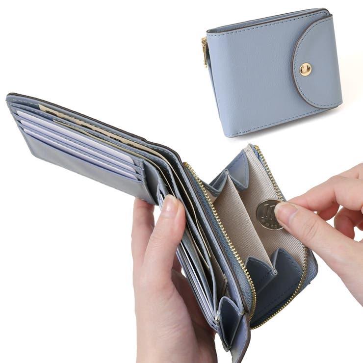 ブルー | 二つ折り財布 レディース 使いやすい | REAL STYLE