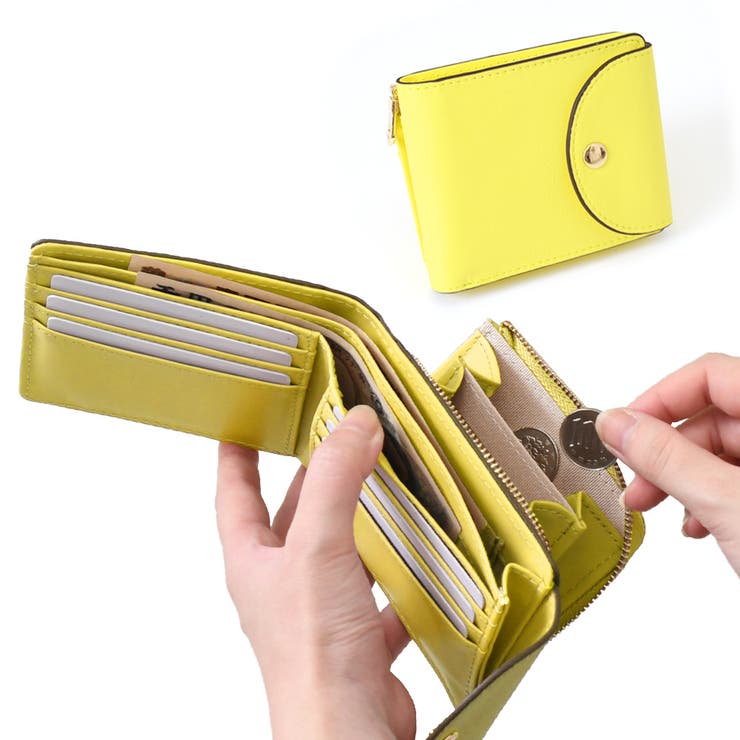 イエロー | 二つ折り財布 レディース 使いやすい | REAL STYLE