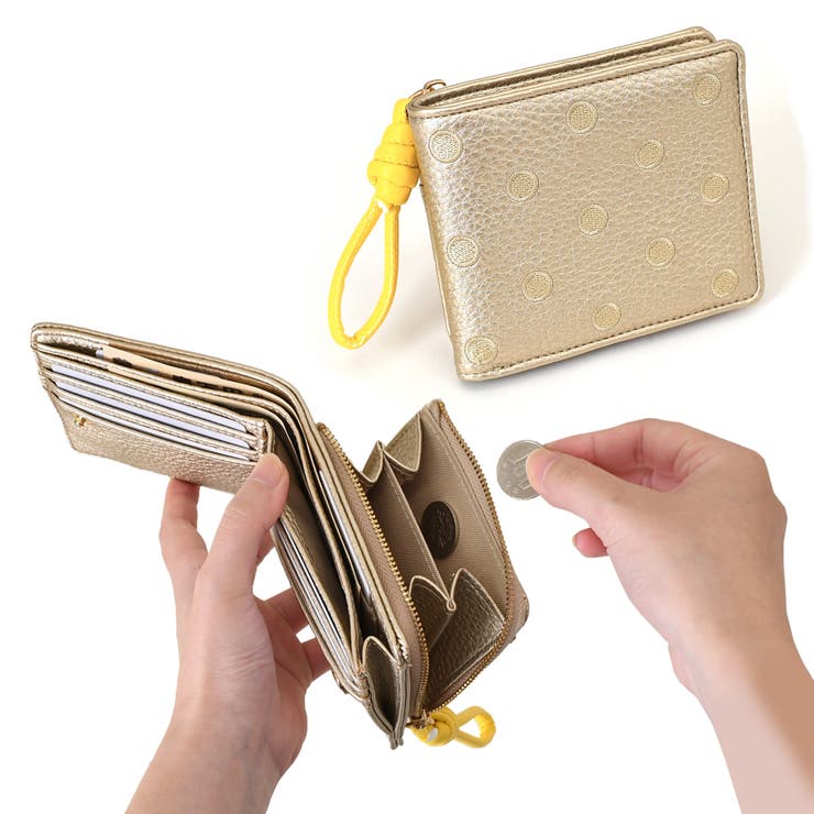 ゴールド | 二つ折り財布 レディース 使いやすい | REAL STYLE
