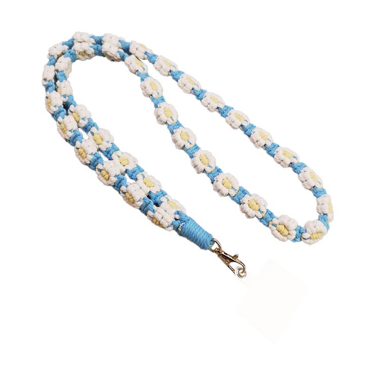 ホワイト×ブルー | スマホショルダー ストラップ おしゃれ | REAL STYLE