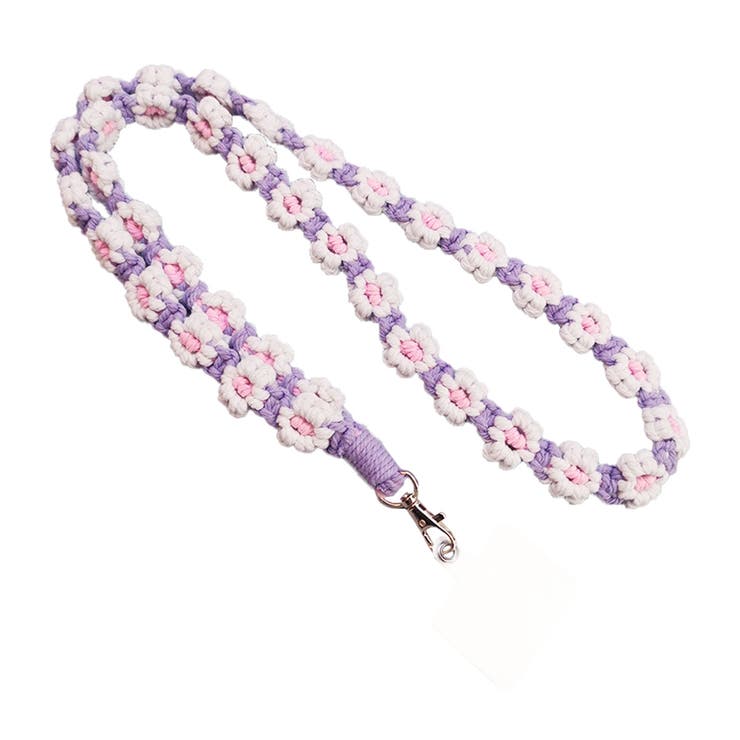 ホワイト×パープル | スマホショルダー ストラップ おしゃれ | REAL STYLE