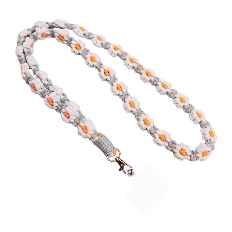 ホワイト×グレー | スマホショルダー ストラップ おしゃれ | REAL STYLE