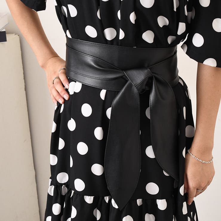 ブラック | サッシュベルト リボン ベルト | REAL STYLE