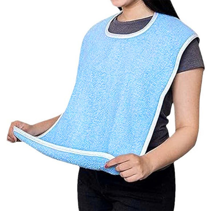 ライトブルー | 食事エプロン タオル 介護 | REAL STYLE