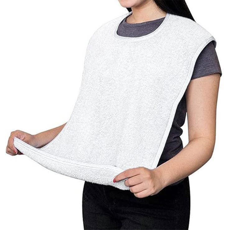 ホワイト | 食事エプロン タオル 介護 | REAL STYLE