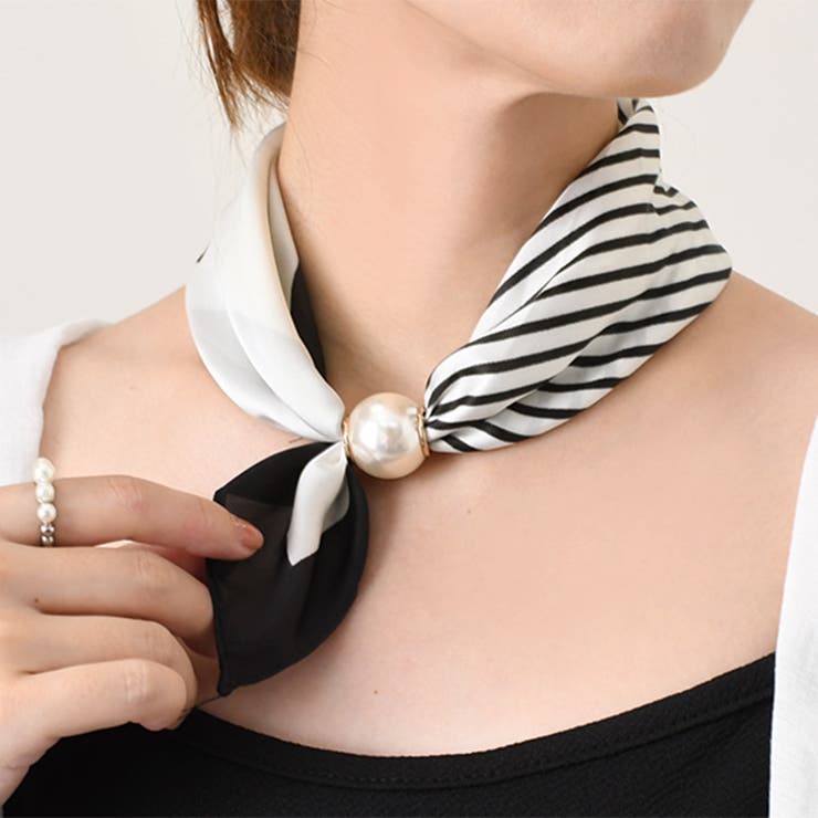 ストライプ(アイボリー) | スカーフ ネックカバー 夏 | REAL STYLE