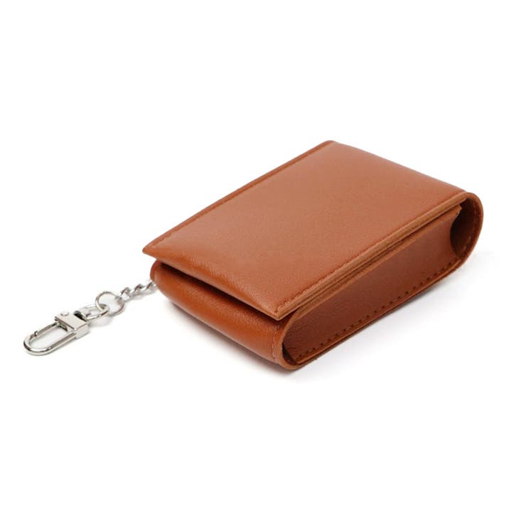 ブラウン | リップケース キーホルダー ミラー付き | REAL STYLE