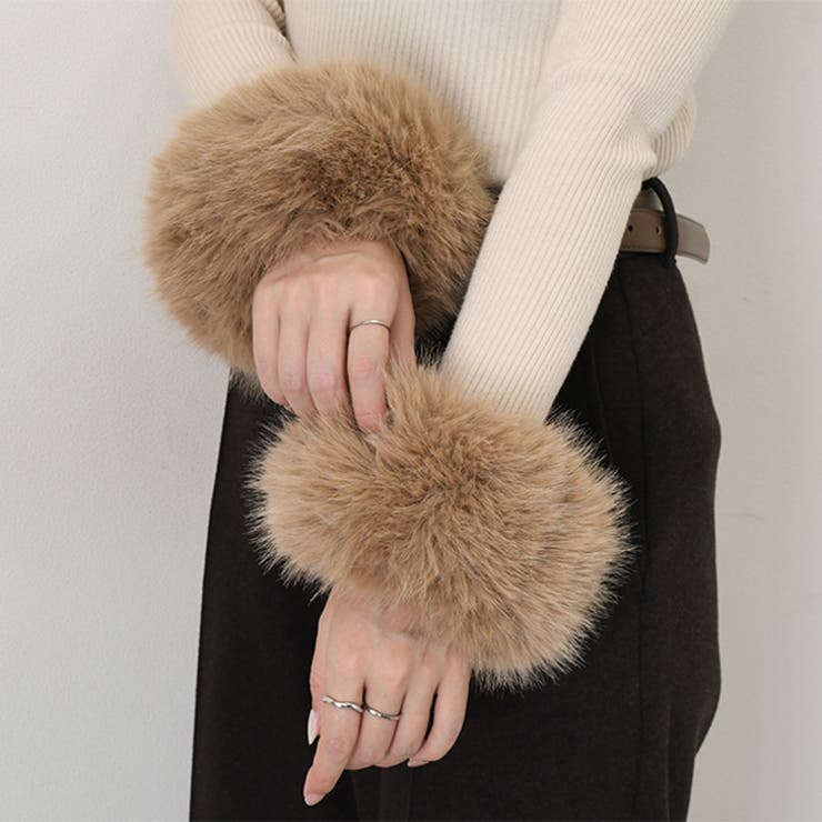 ベージュ | ファーカフス 付け袖 つけ袖 | REAL STYLE
