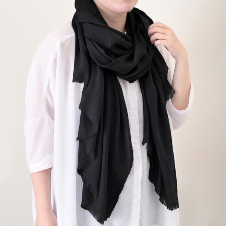 ブラック | ストール 大判 薄手 | REAL STYLE
